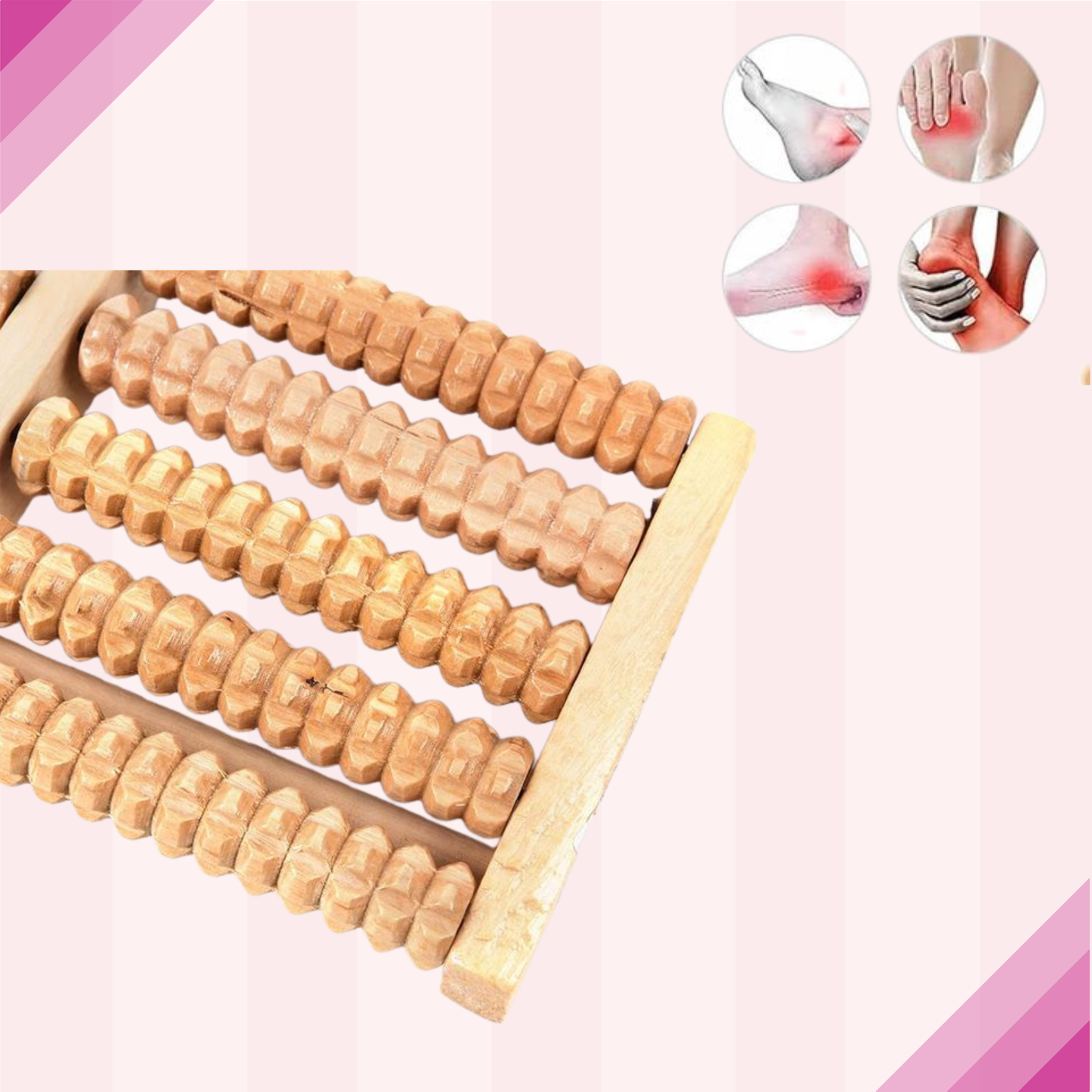 Wooden Foot Roller for Plantar Fasciitis & Foot Pain Relief