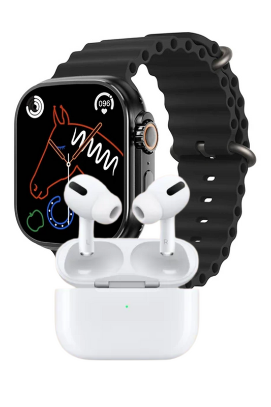 MK-S900 Smartwatch – AMOLED Display with 7 Straps & Earbuds