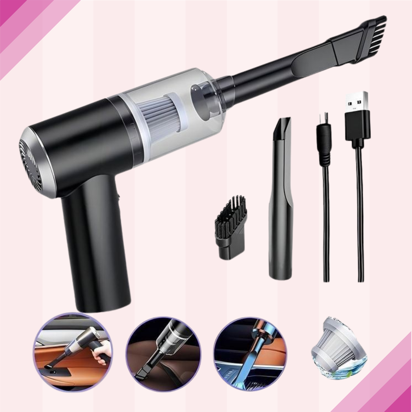 3-in-1 Handheld Vacuum Cleaner – Portable Wireless Cleaning Device